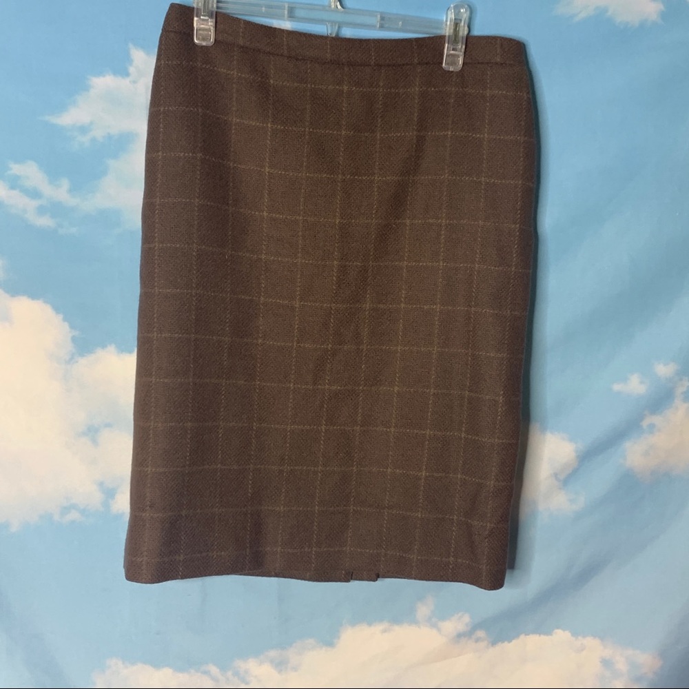 Arthur Chapnik- Wool Blend Brown Plaid Skirt